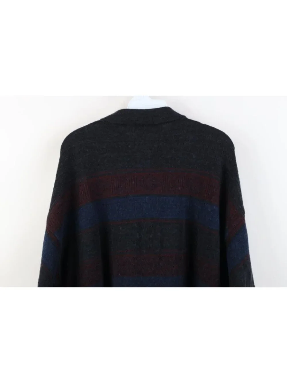 Vtg 90s Streetwear Mens XL Geometric Striped Wool Blend Knit Collared Sweater